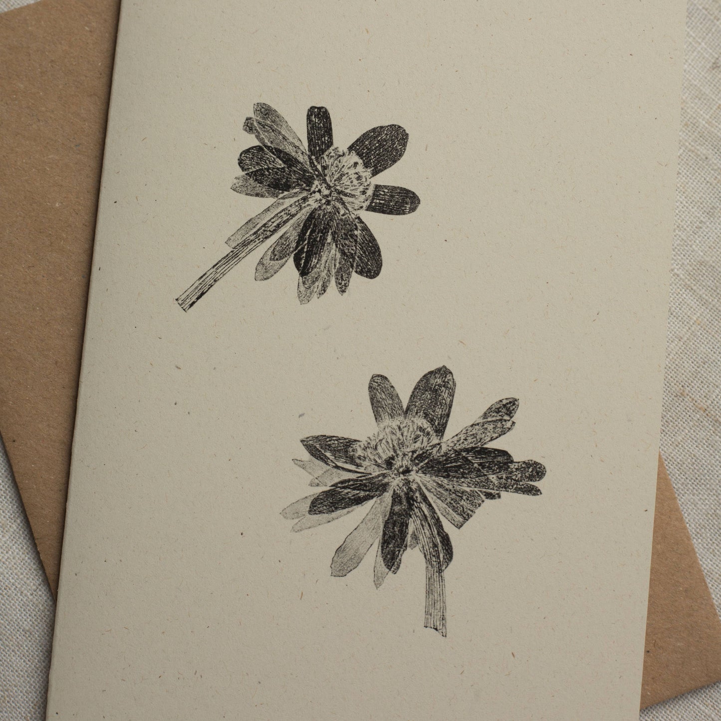 Winter Aconite Flower Greeting Card A6 Recycled Card