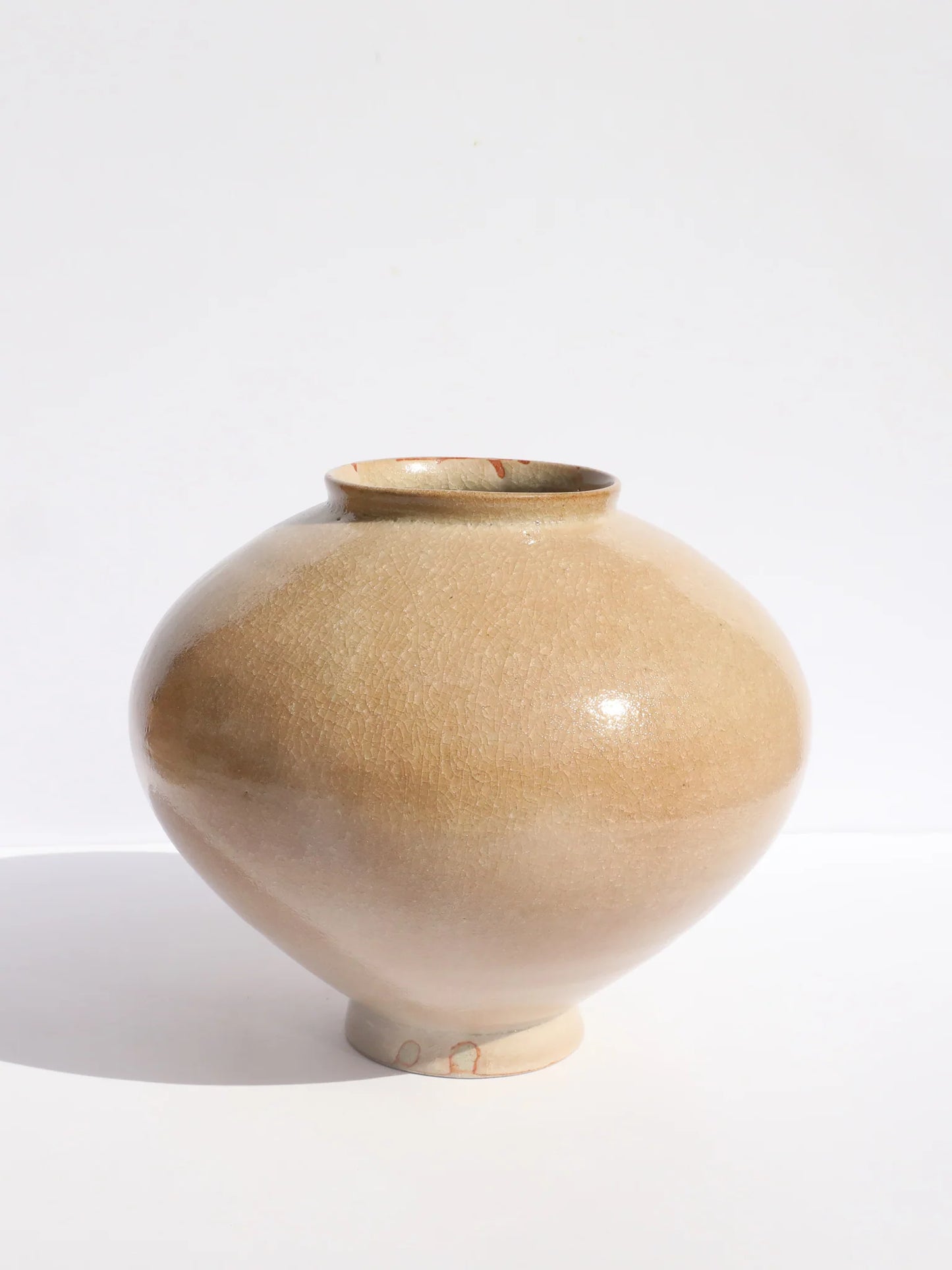 Ceramic Moon Vase in Shino Glaze