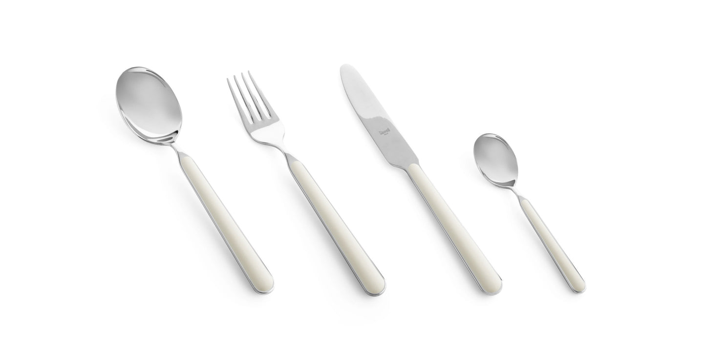 Italian Cutlery in White | Set of 4 pieces