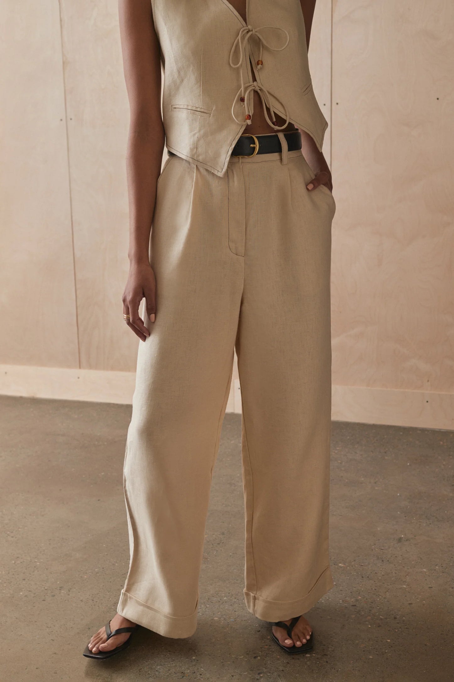 The Jelani Pants in Natural 'Dew' Linen
