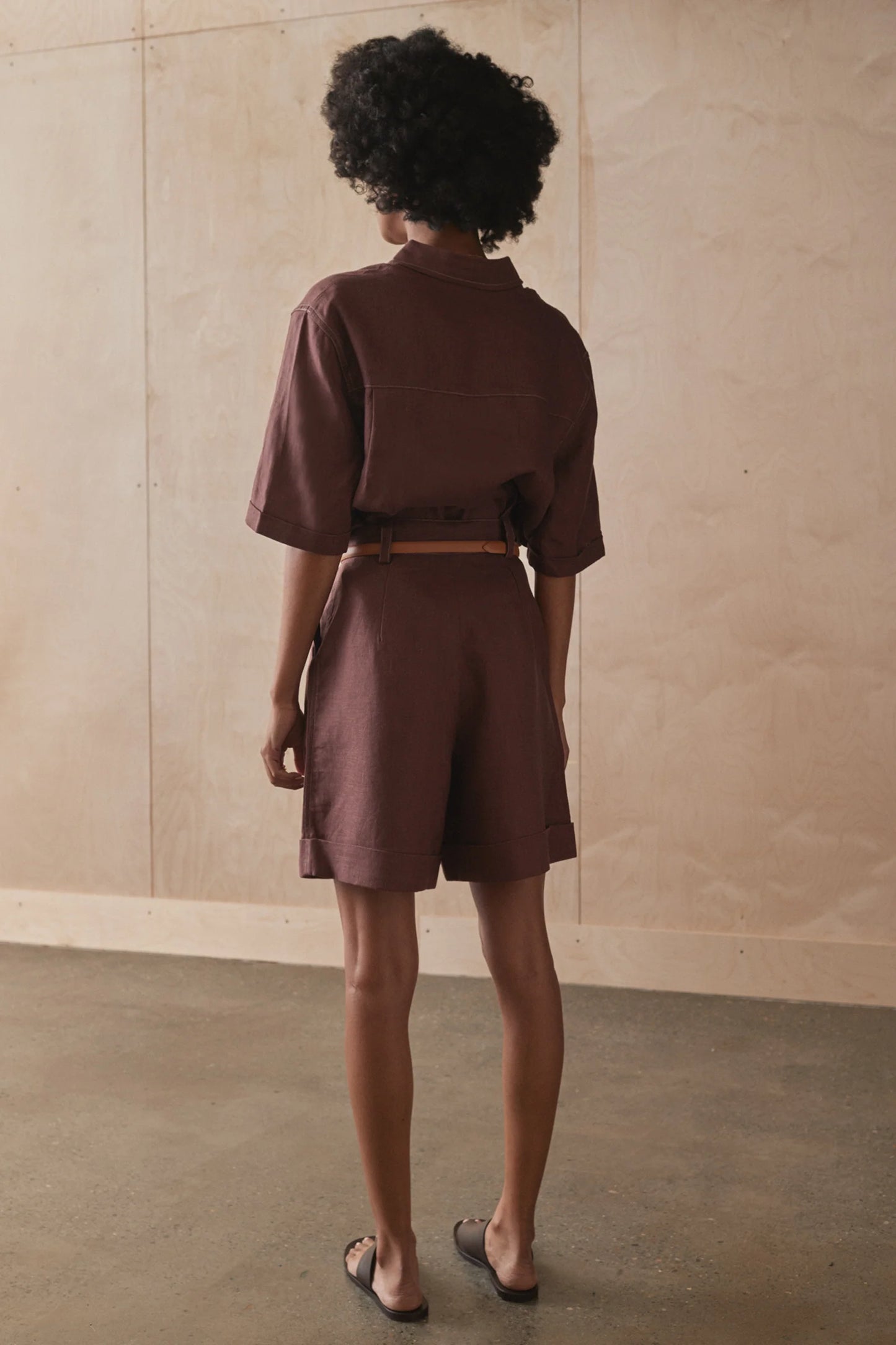 The Delphi Shorts in 'Cinnamon' Linen