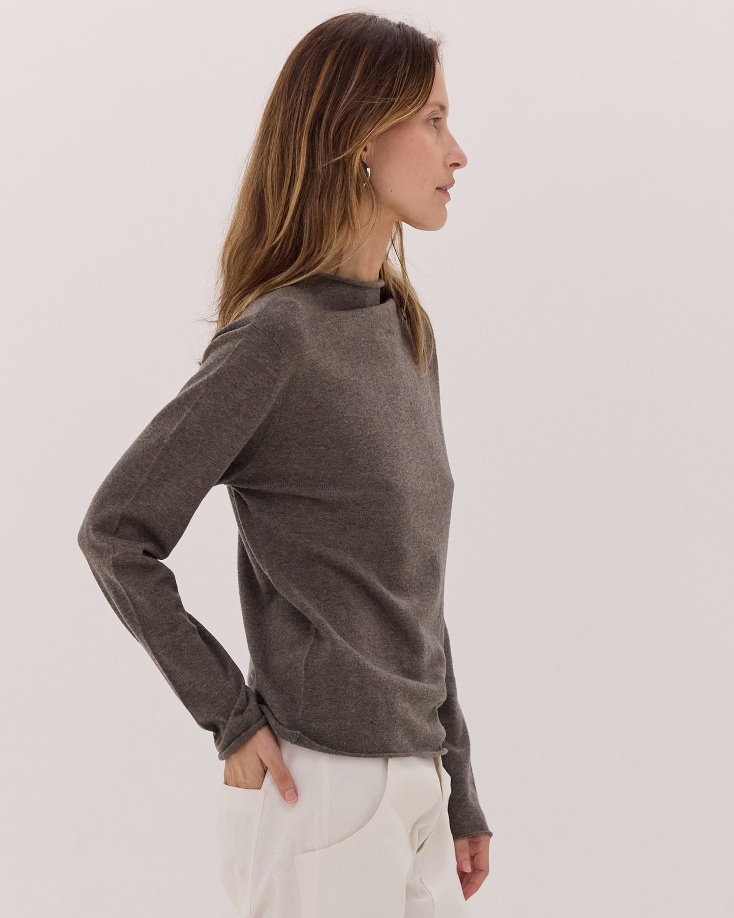 The Funnel Neck Top | Squirrel