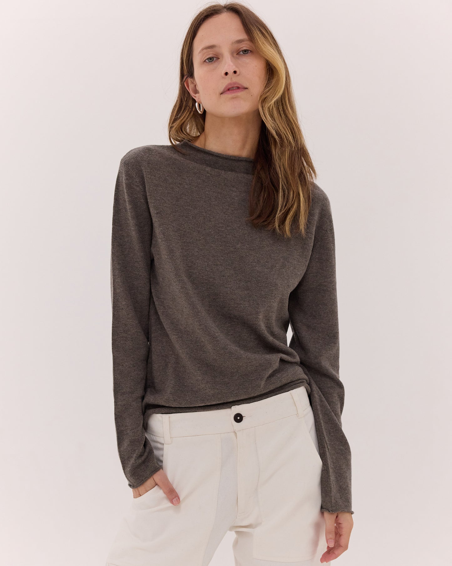 The Funnel Neck Top | Squirrel