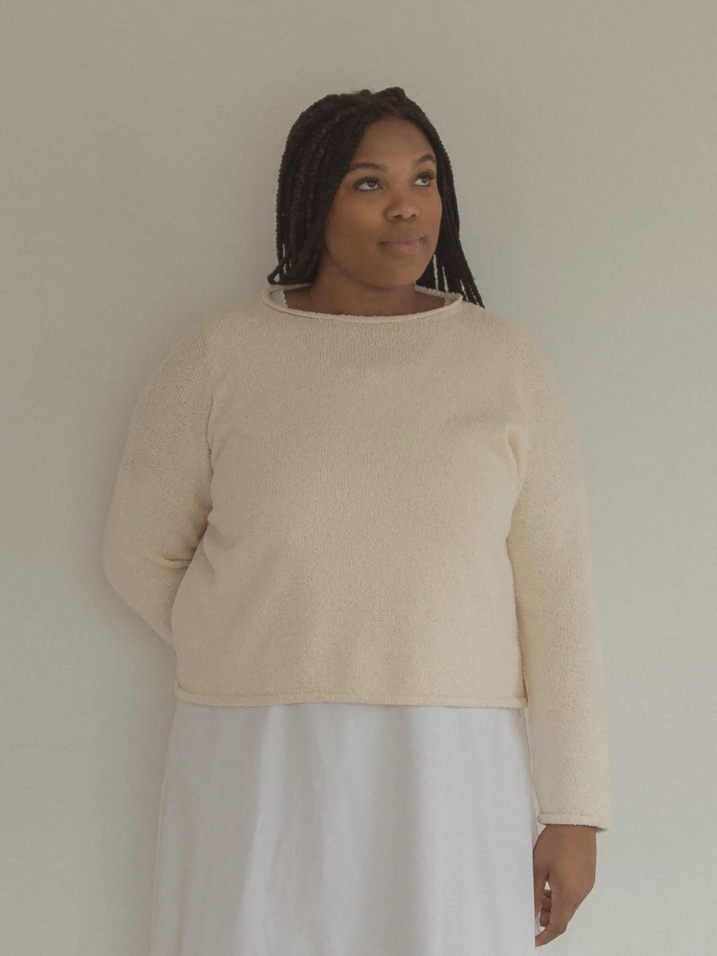 The Mariel Pullover in Cotton Boucle