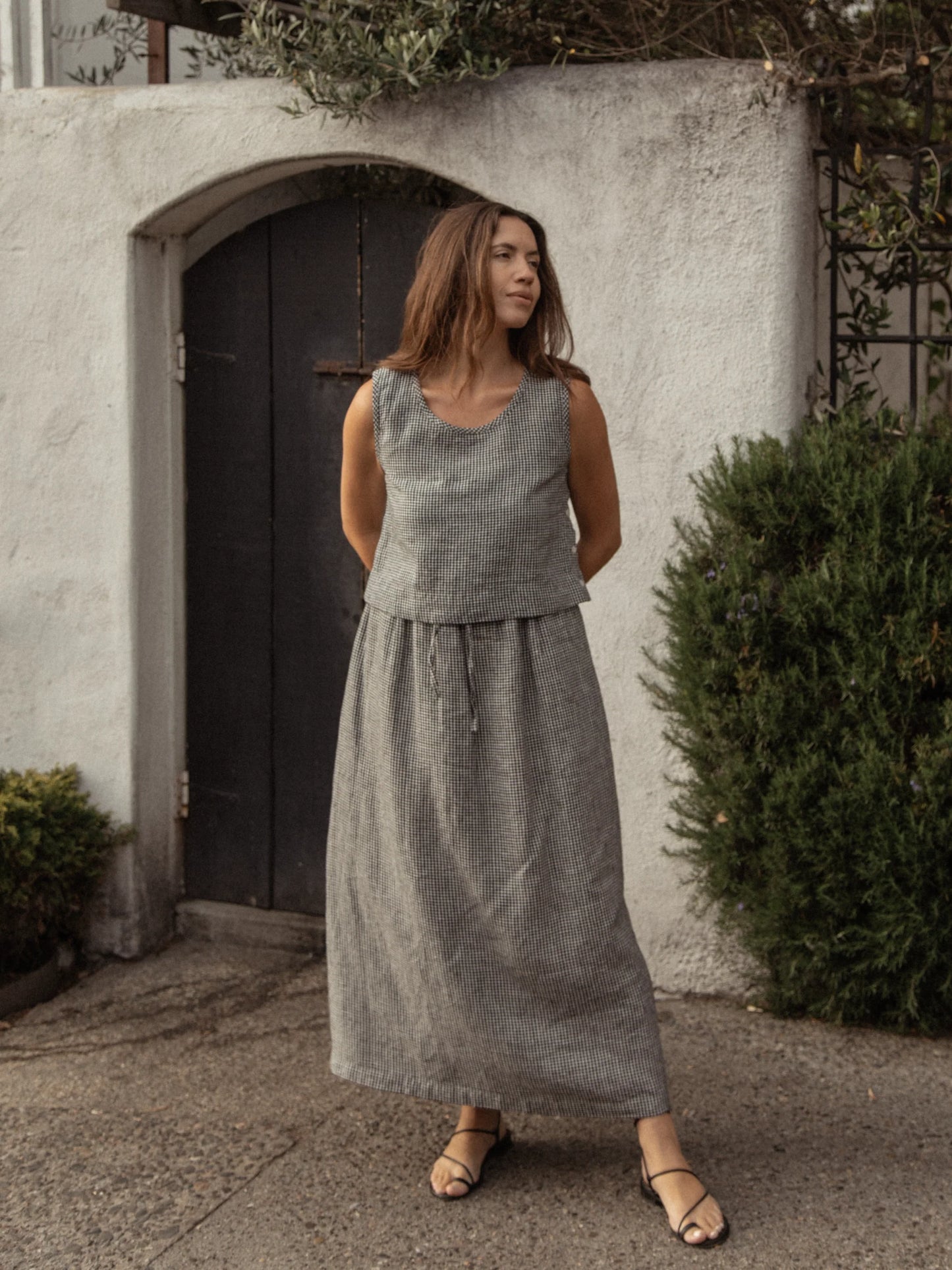 The Eva Tank in Gingham Noir