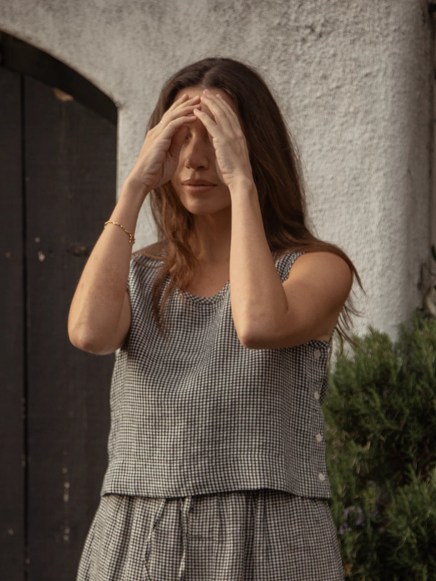 The Eva Tank in Gingham Noir