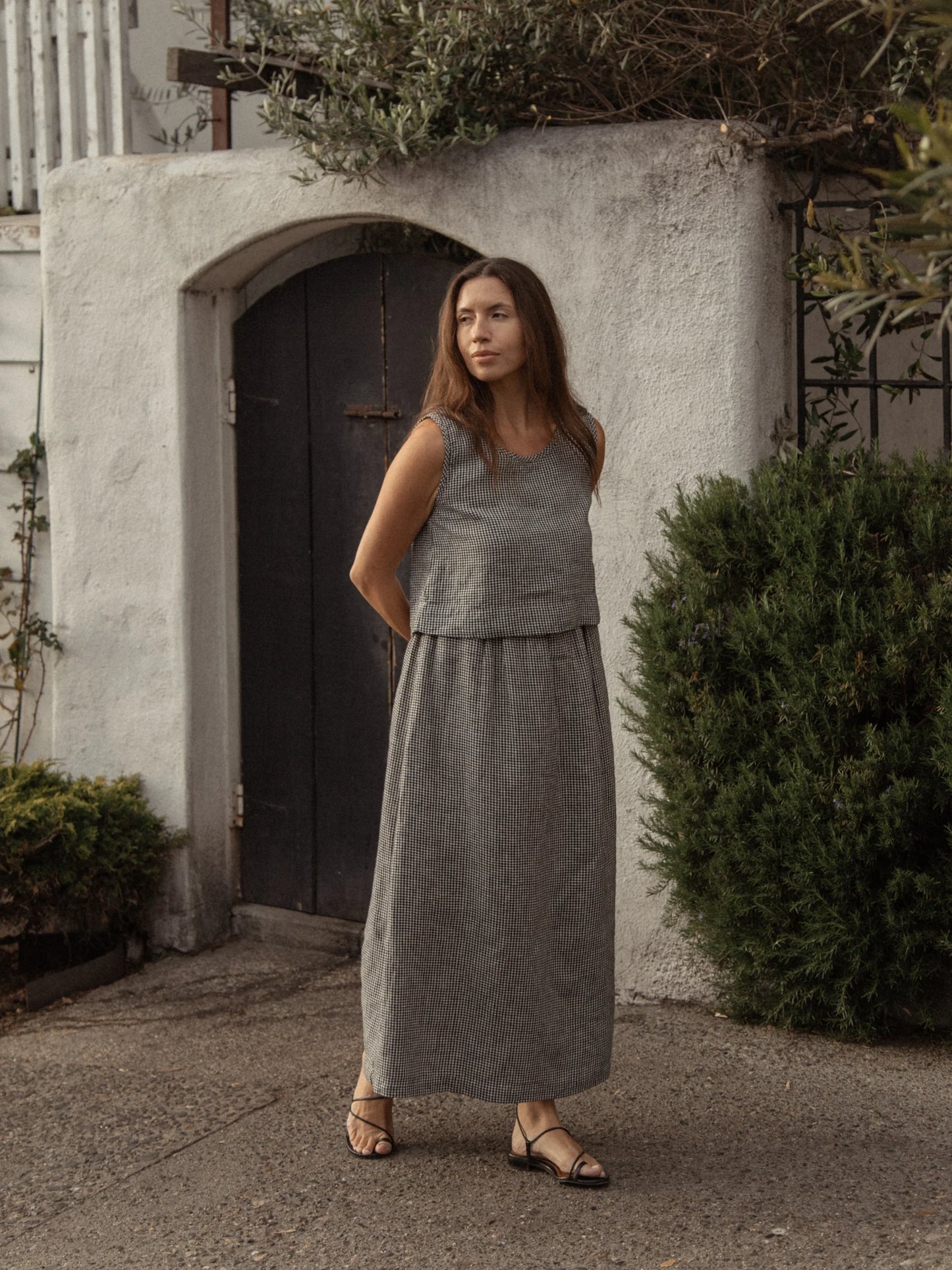 The Eva Tank in Gingham Noir