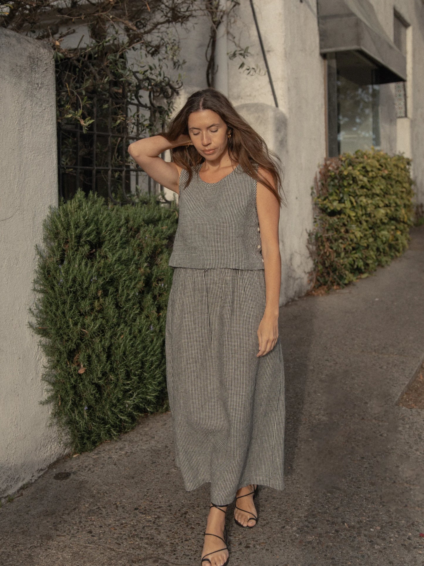 The Adrie Skirt in Gingham Noir