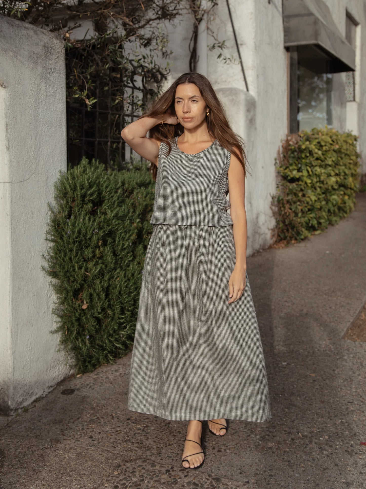 The Eva Tank in Gingham Noir
