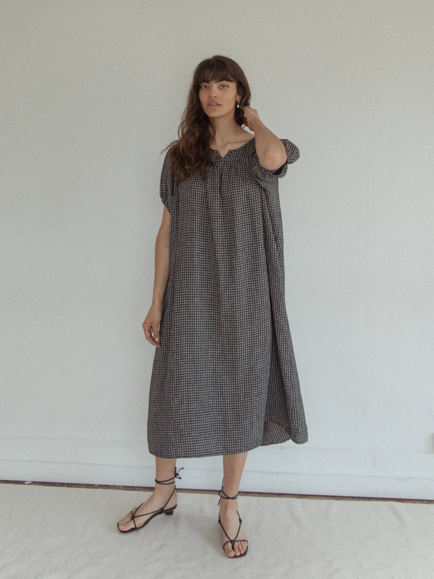 The Lucy Dress in Black Check