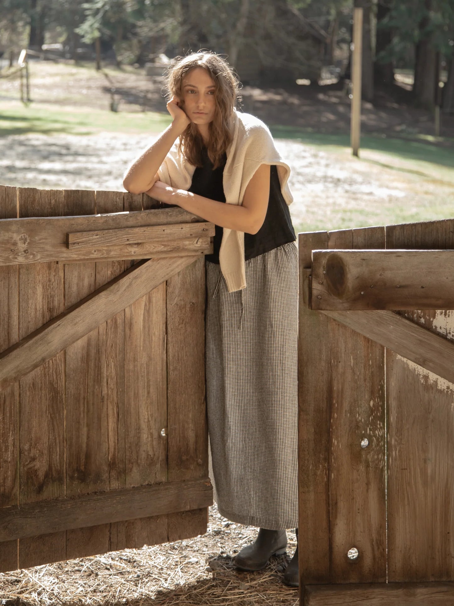 The Adrie Skirt in Gingham Noir