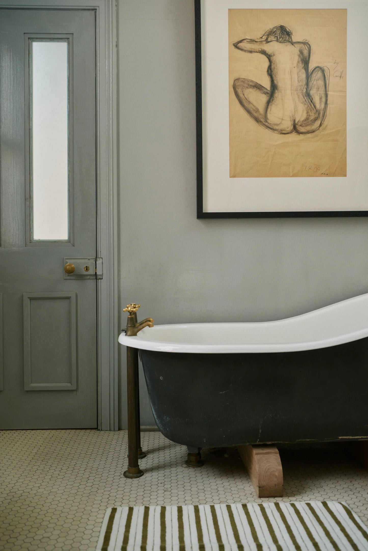 Echo Bath Mat in Caper & Chalk