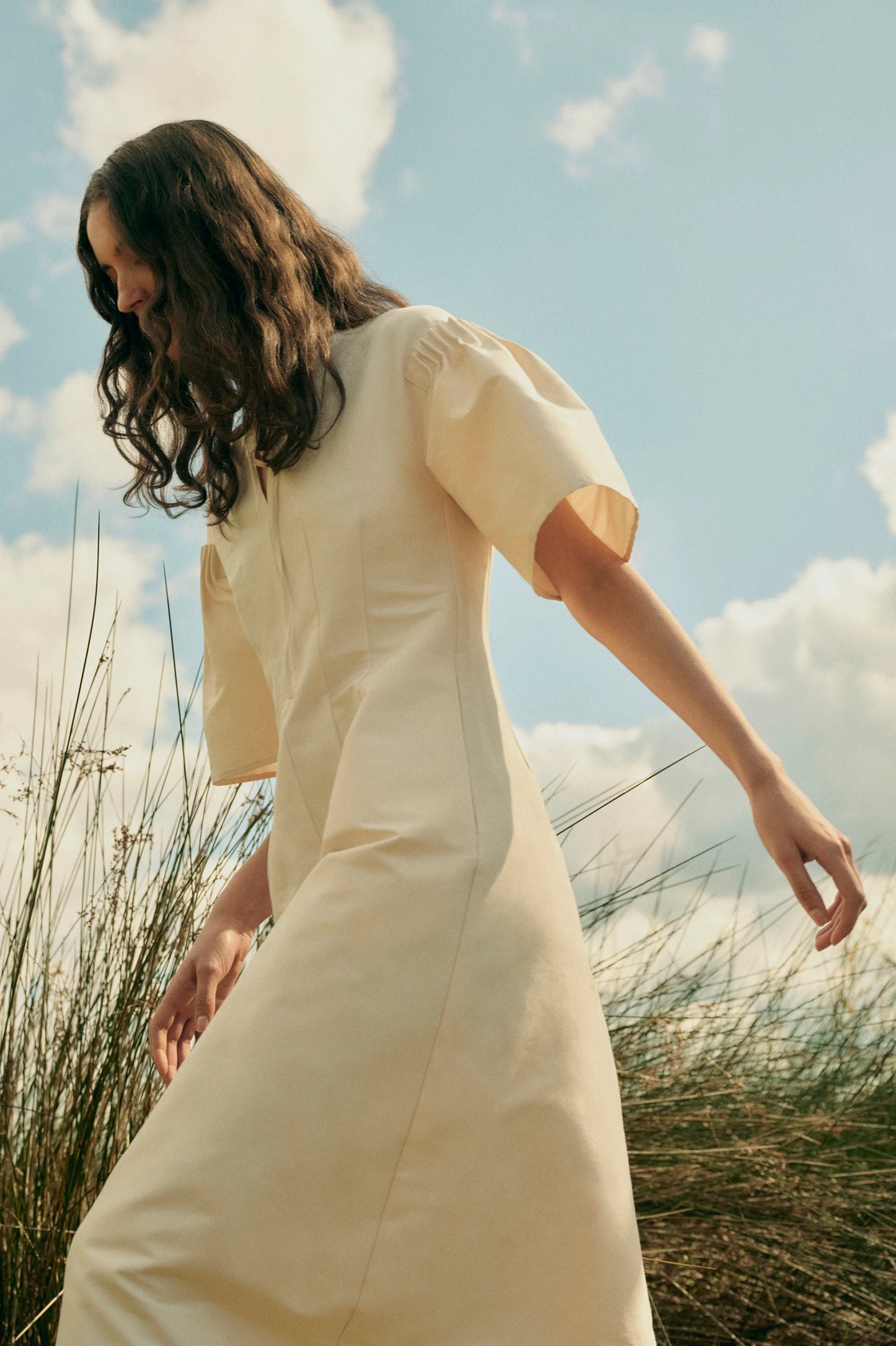 The April Dress | Seashell Silk Cotton