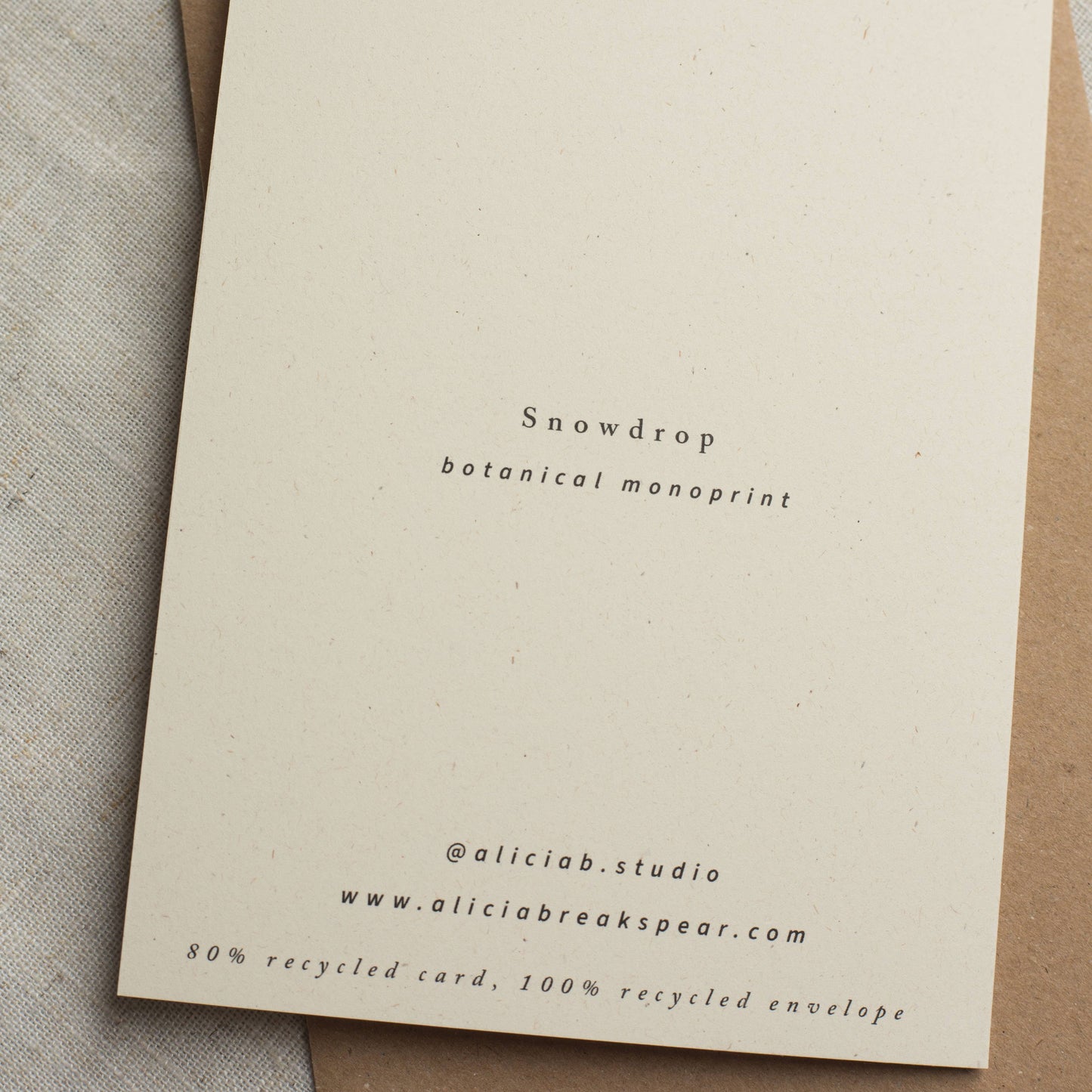Snowdrop Greeting Card A6 Recycled Card