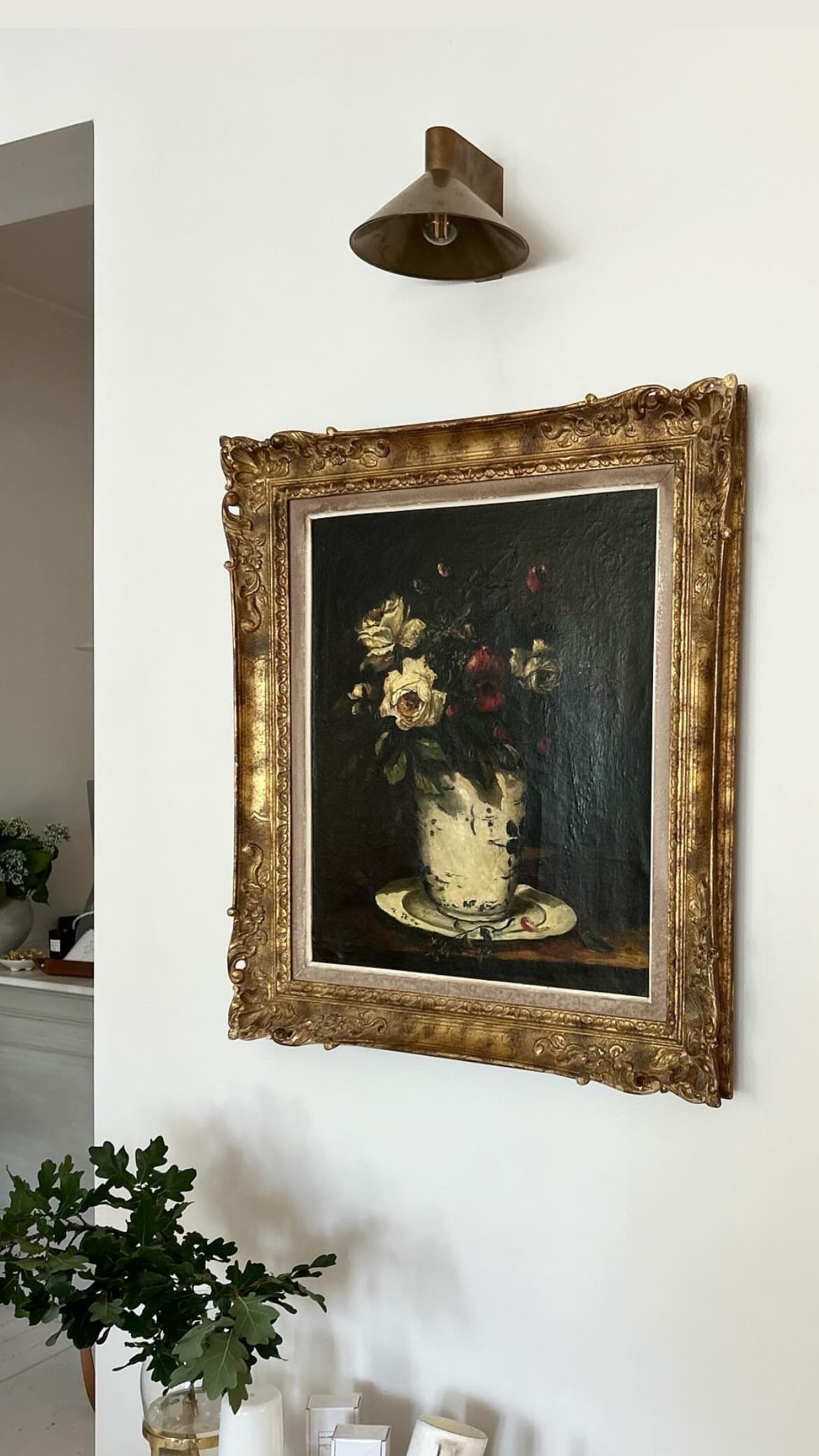 Antique French Artwork | 'Florals in Vase' Still Life