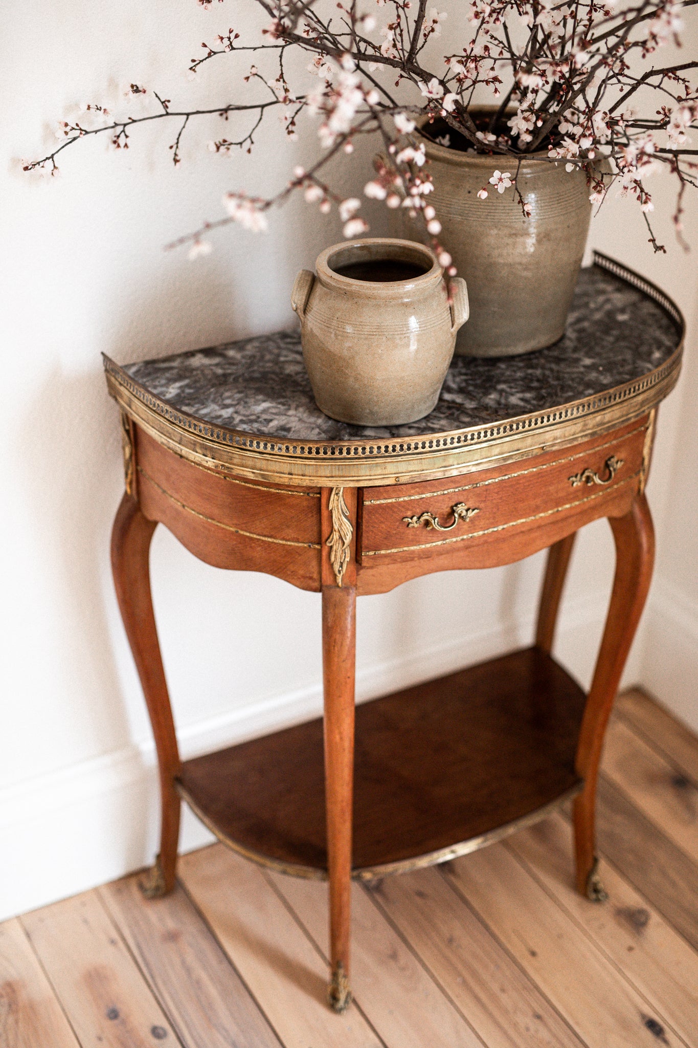 A Stunning French Marble & Brass Timber Console | early 20th cenury