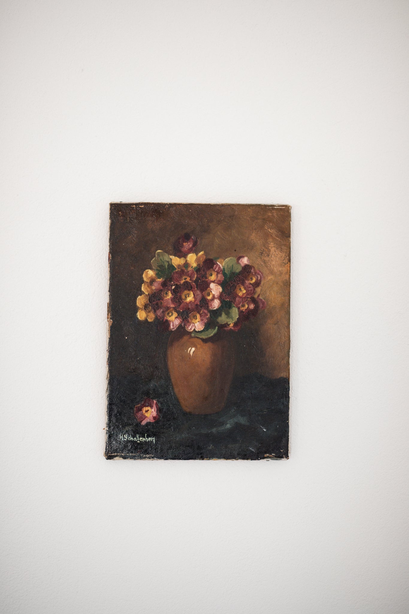 Antique Dutch Artwork | Moody Flowers in Vase