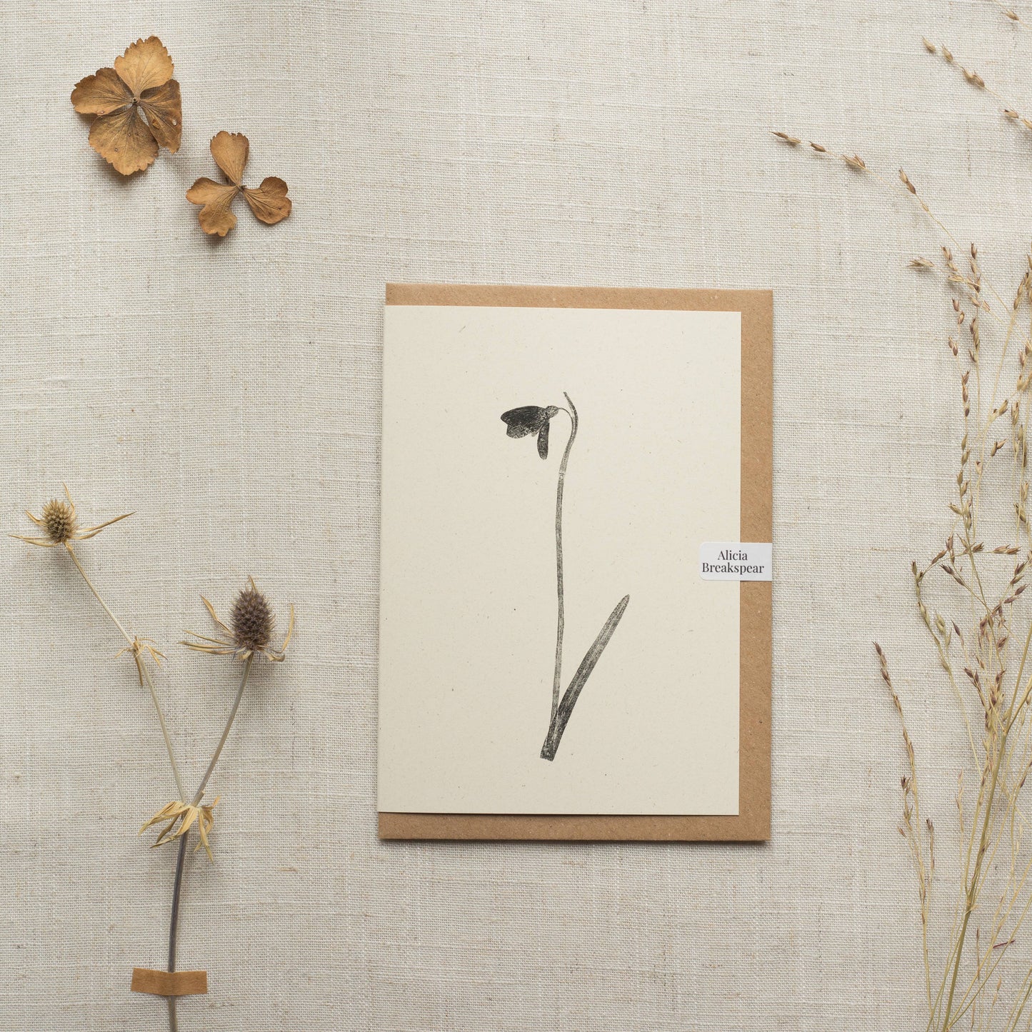 Snowdrop Greeting Card A6 Recycled Card