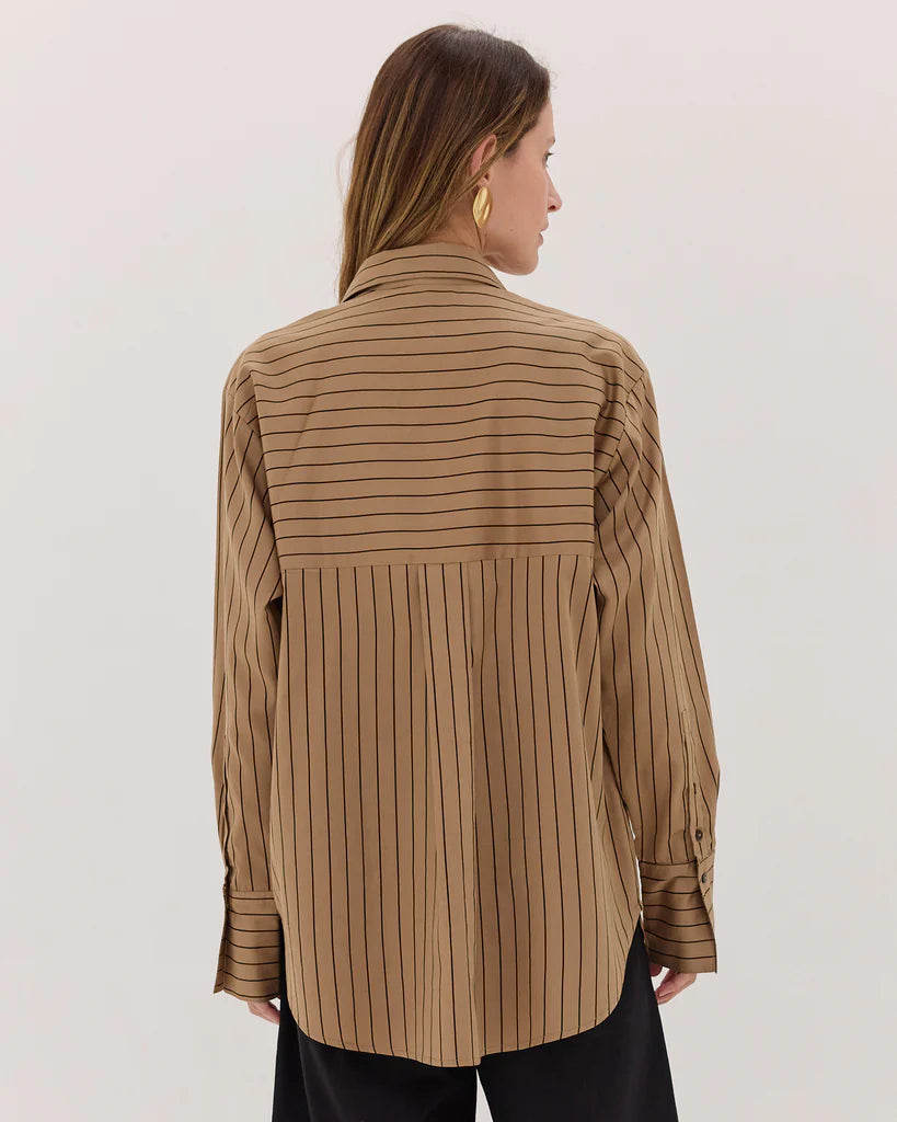 The Classic Shirt | Coffee & Black Stripe