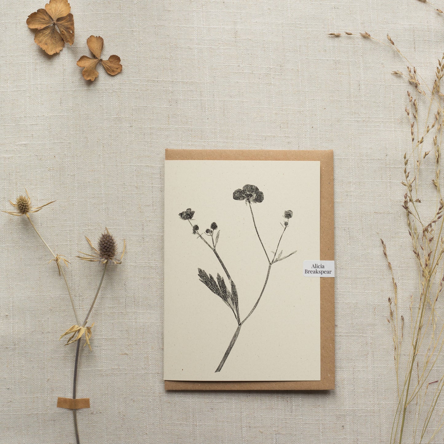 Meadow Buttercup Flower Greeting Card A6 Recycled Card