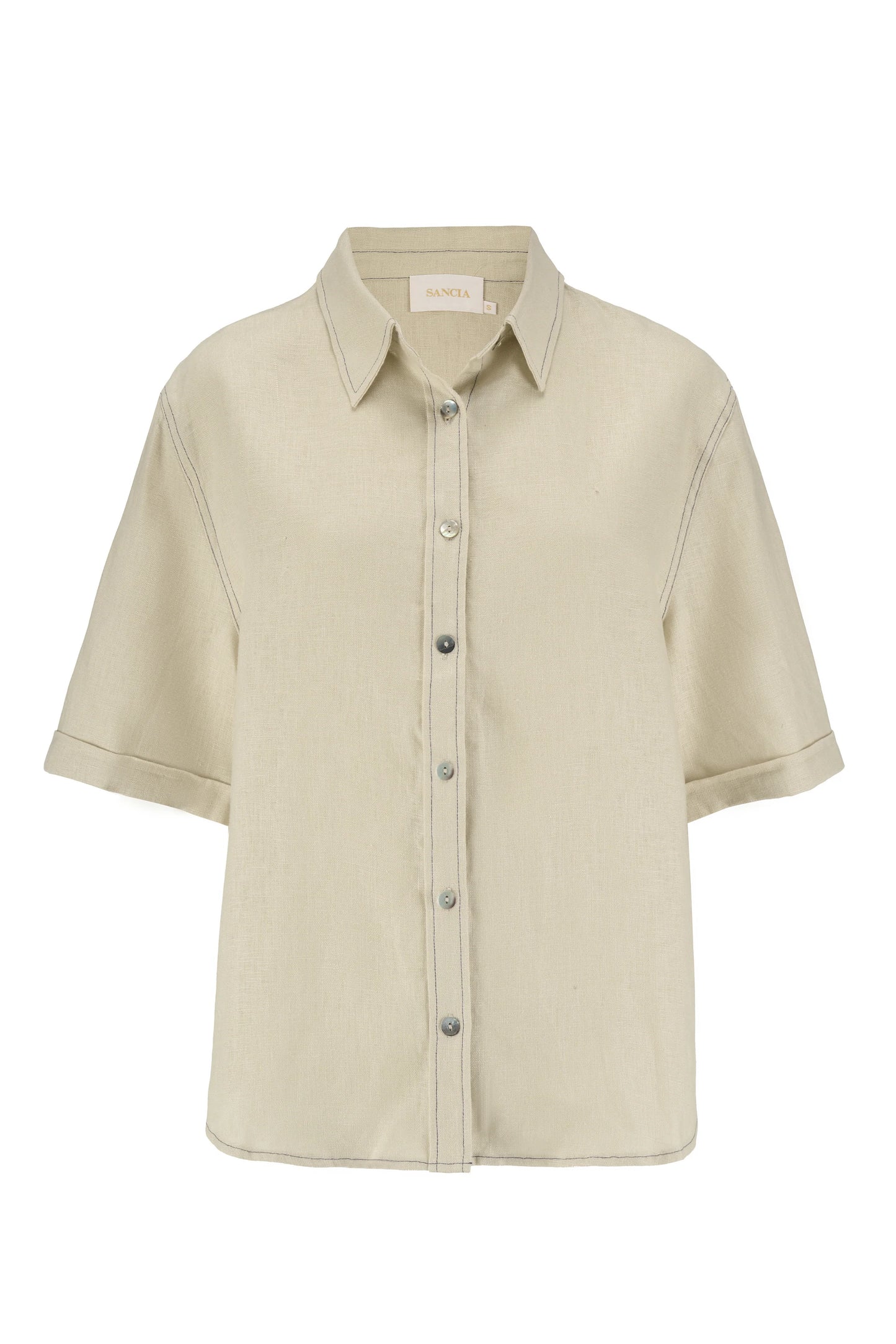 The Priya Shirt in Natural 'Dew' Linen