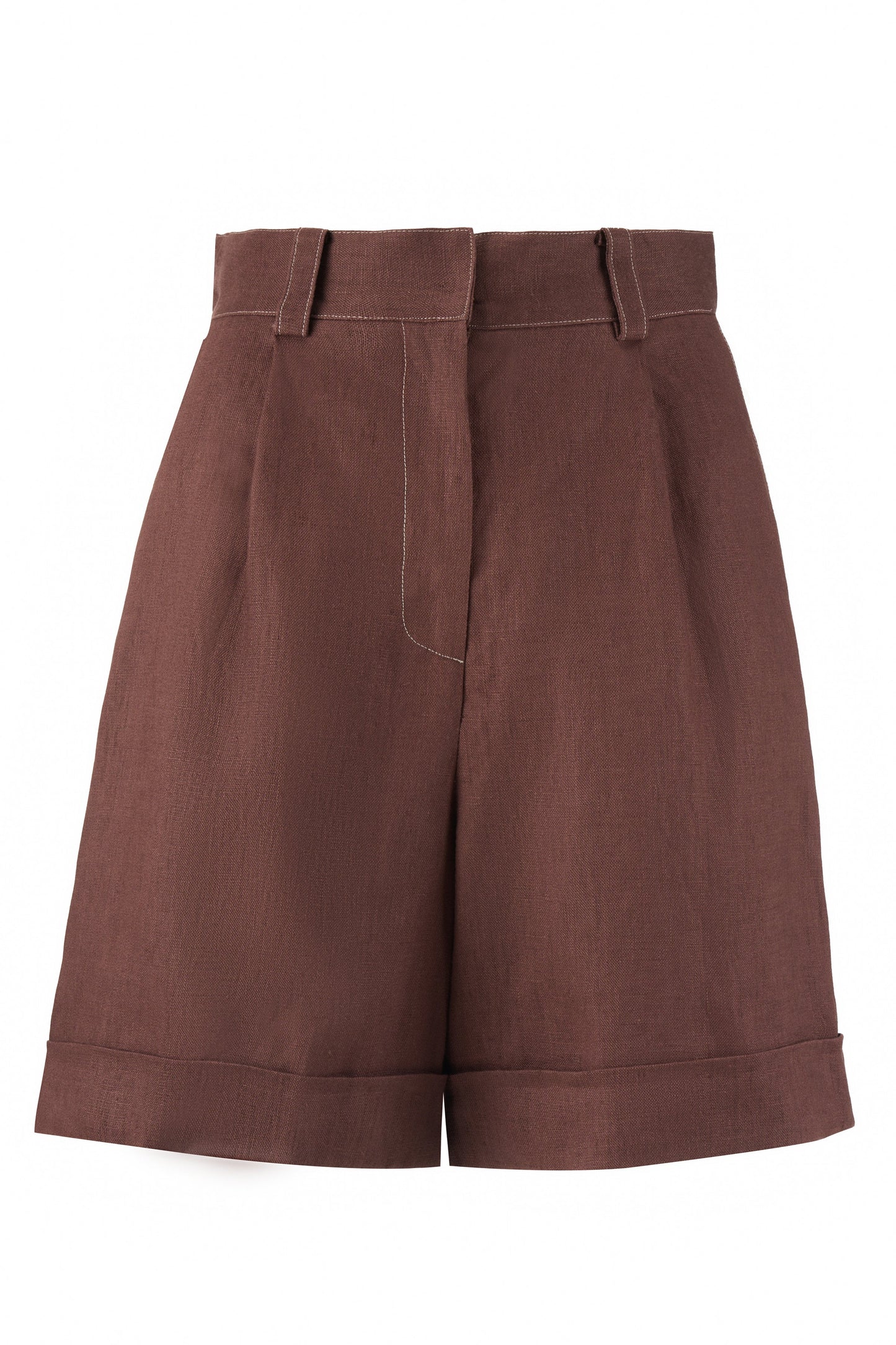 The Delphi Shorts in 'Cinnamon' Linen