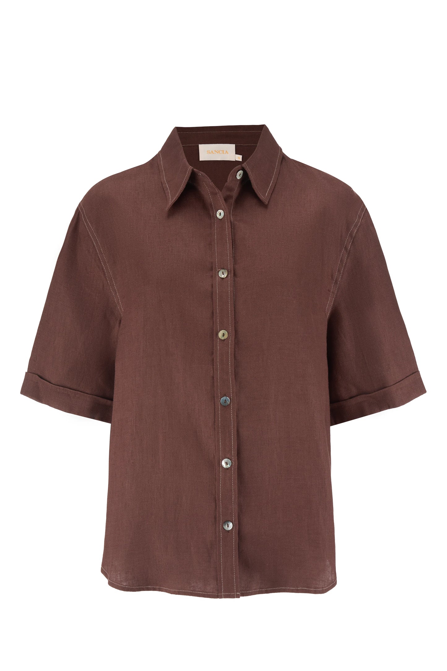 The Priya Shirt in 'Cinnamon' Linen