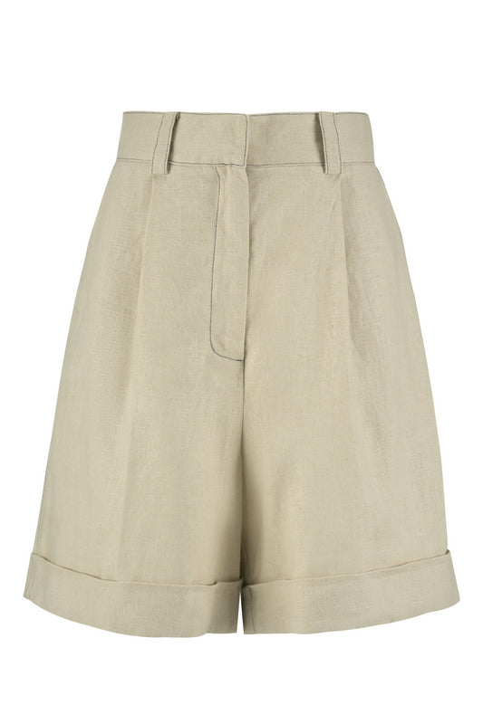 The Delphi Shorts in Natural 'Dew' Linen