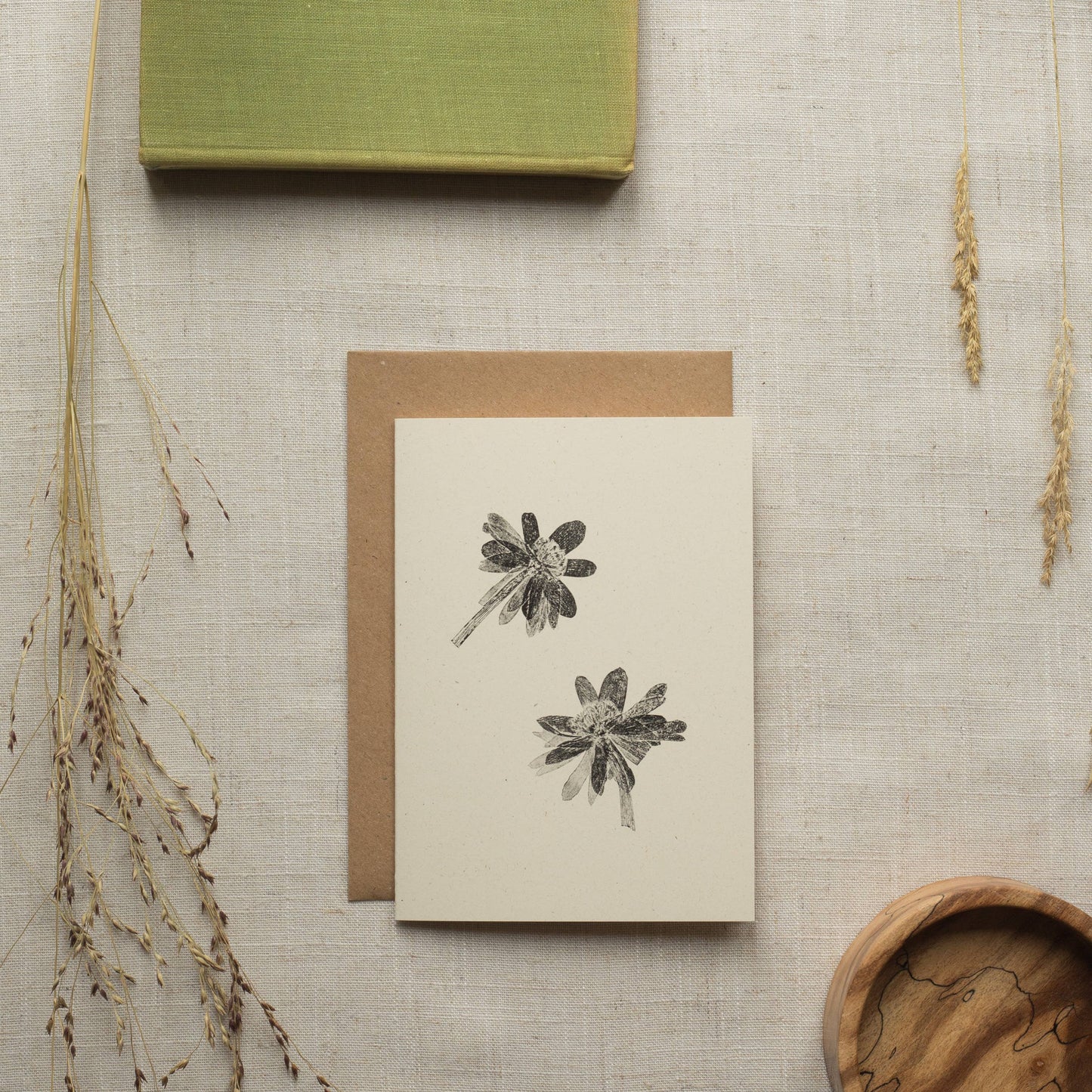 Winter Aconite Flower Greeting Card A6 Recycled Card