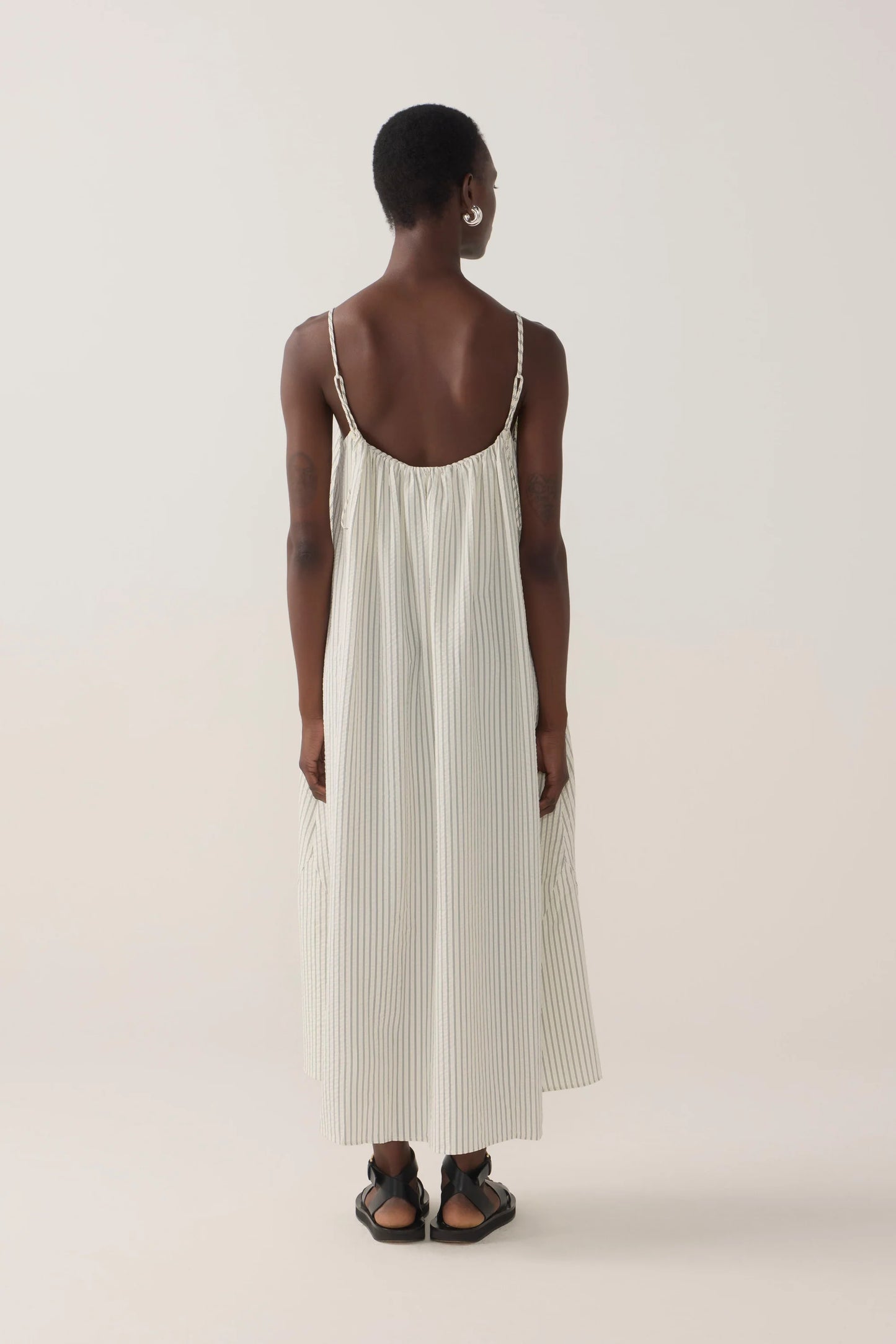 The Maddie Dress | Basil Strip Seersucker