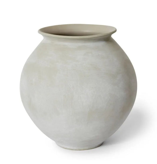 Large Round Vase in Soft Grey
