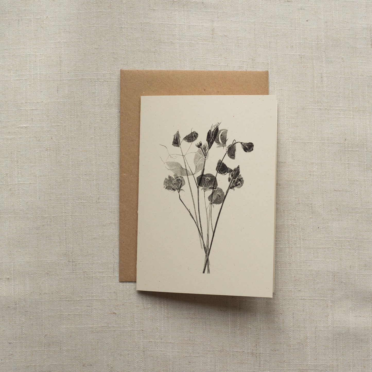 Sweet Peas Flower Greeting Card A6 Recycled Card