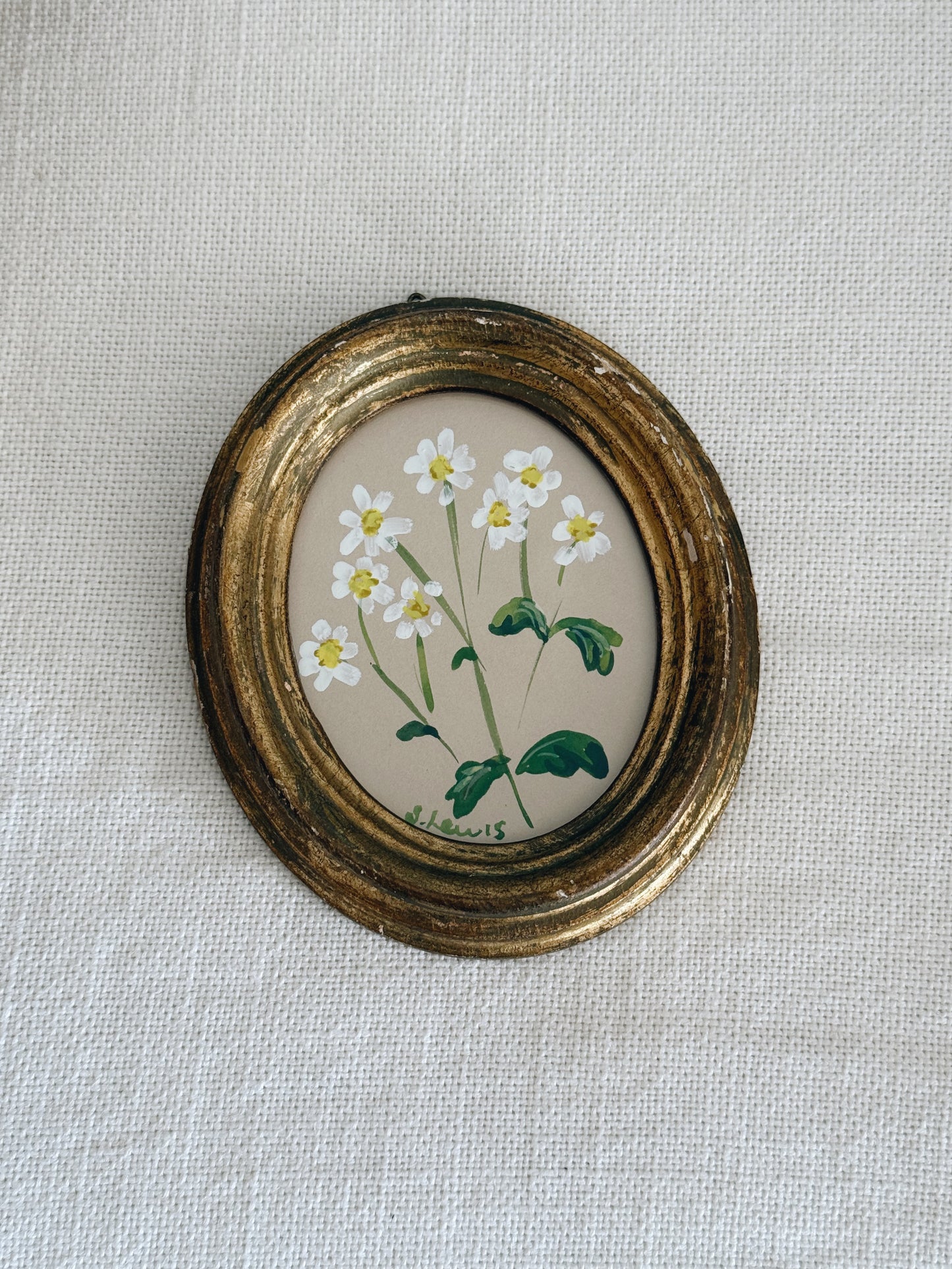English Floral Artworks in Antique Frames