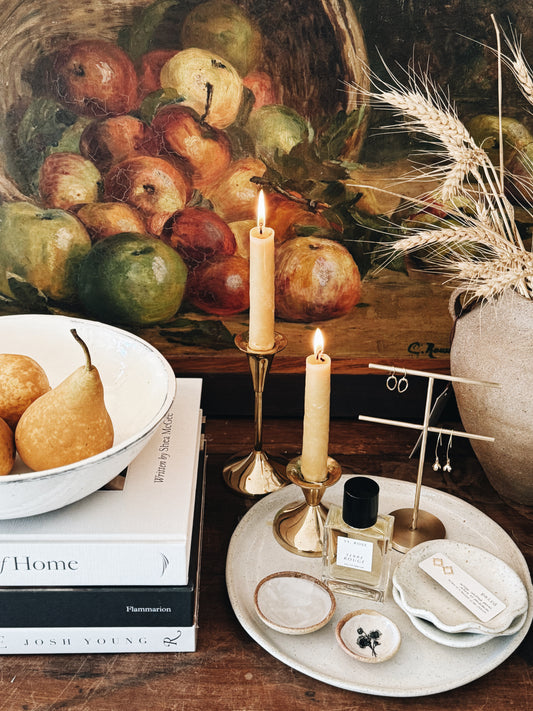 Handmade Beeswax Taper Candle | Pair