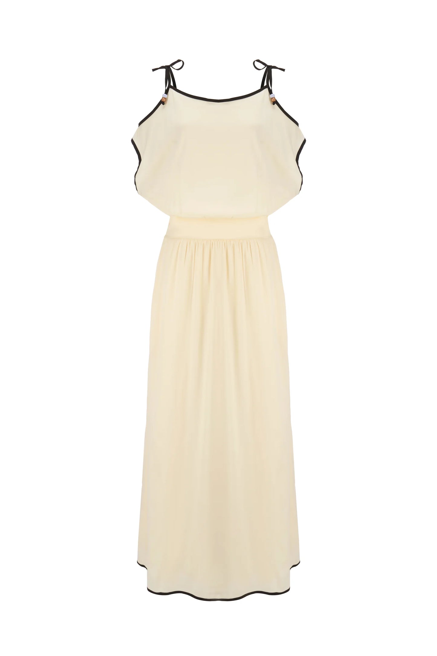 The Calista Dress in Cream / Black