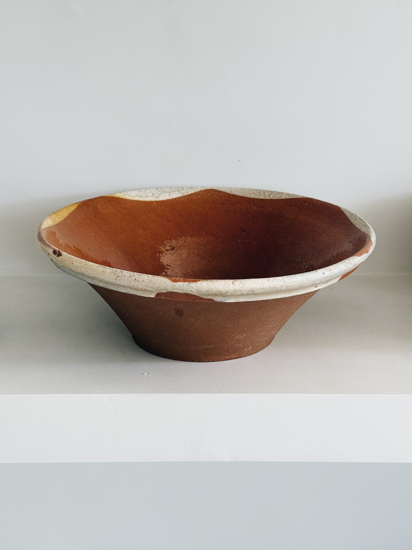 Antique European Wide Ceramic Bowl