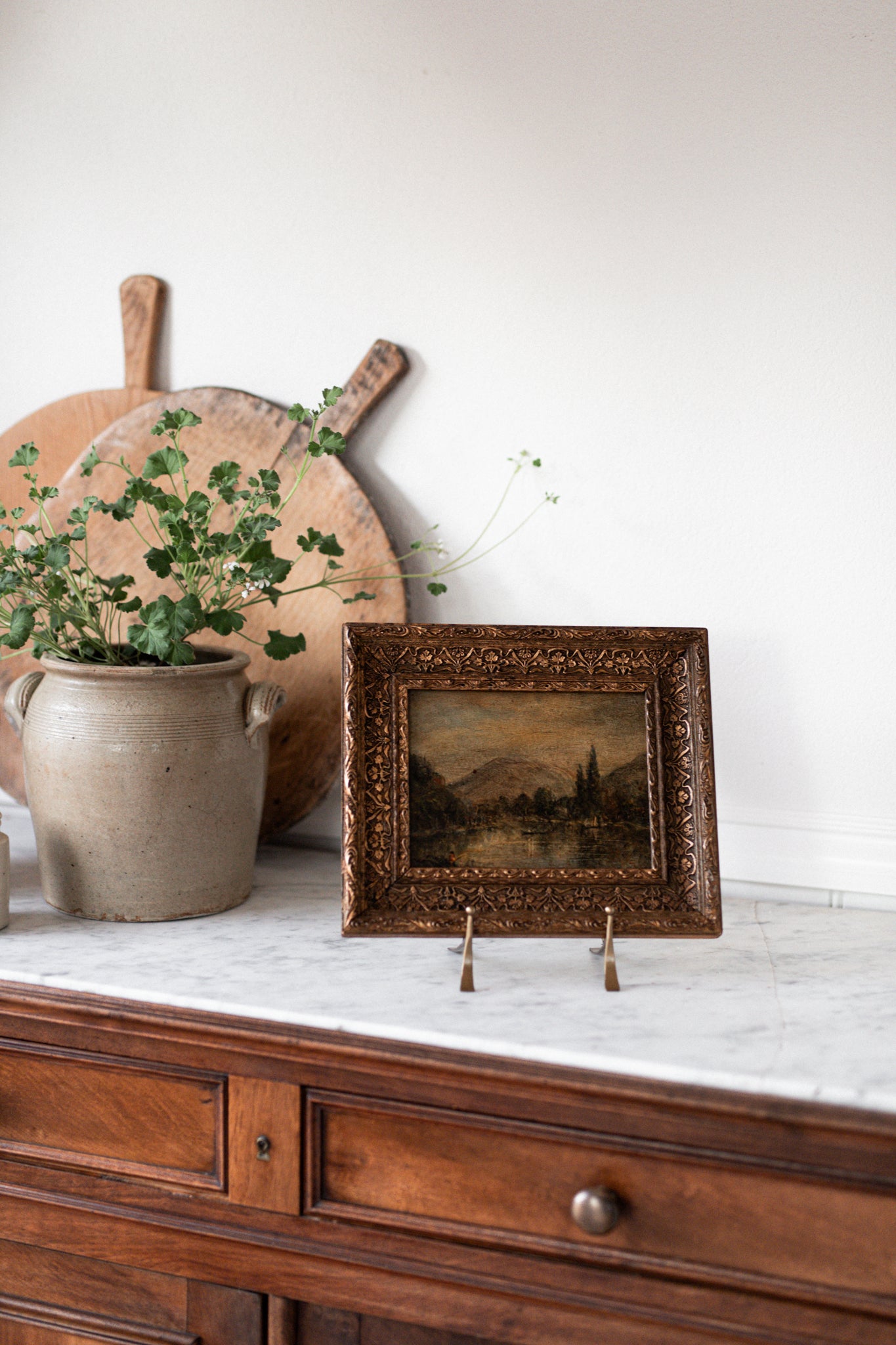 Antique Welsh Artwork in ornate frame