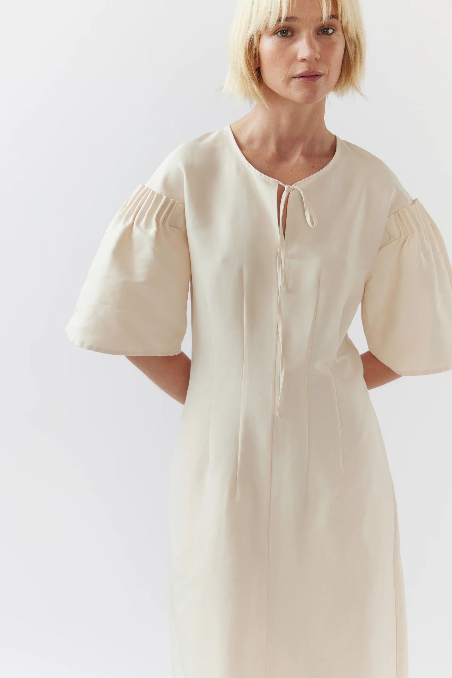 The April Dress | Seashell Silk Cotton