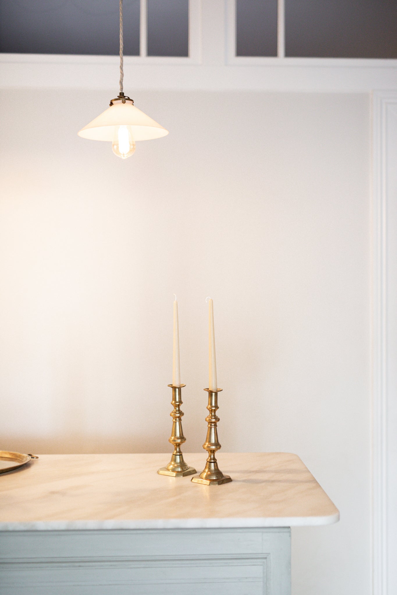 Antique Brass Tall Candlestick | Set of 2
