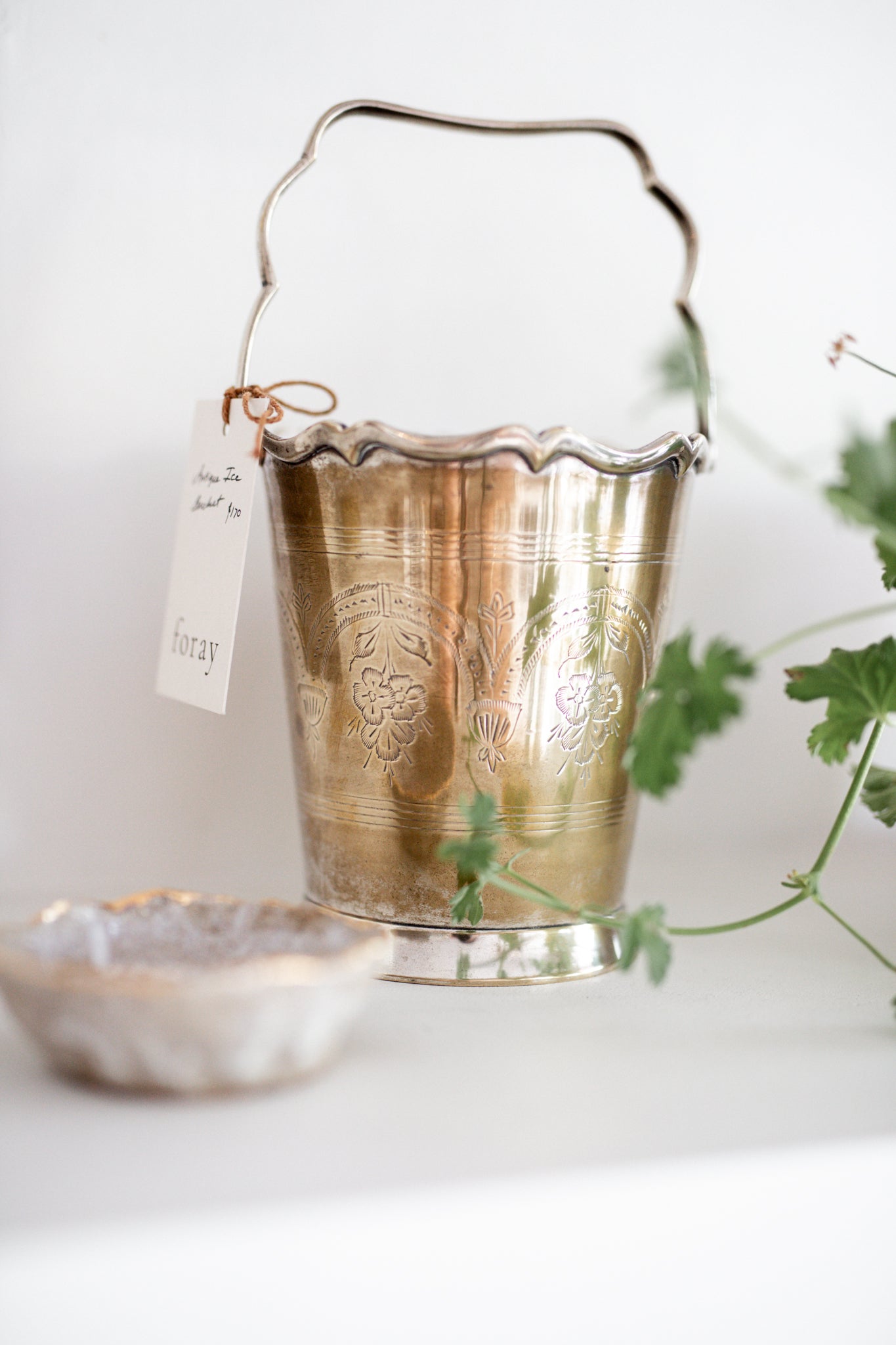 Antique Brass & Silver Icebucket