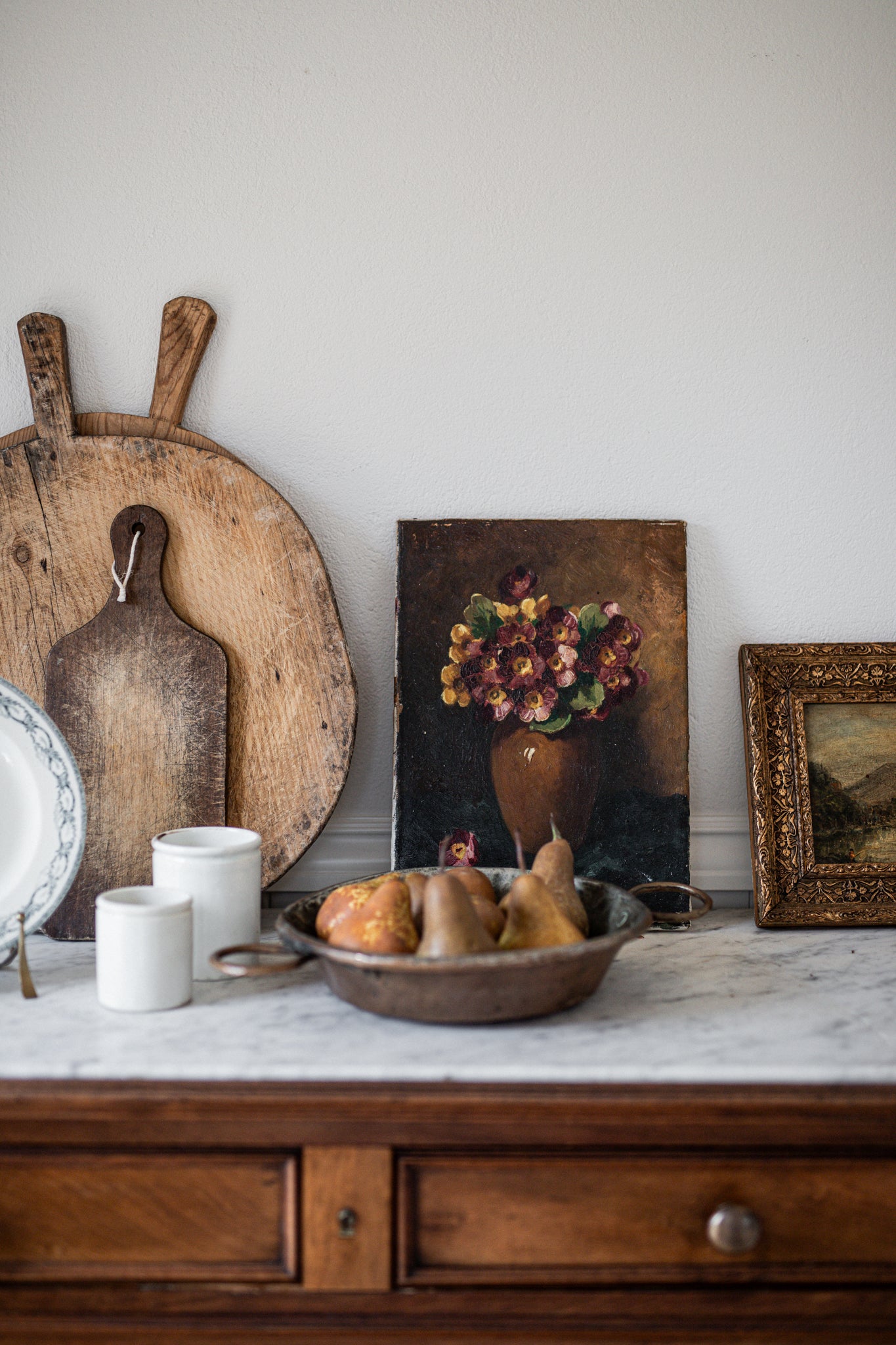 Antique Dutch Artwork | Moody Flowers in Vase