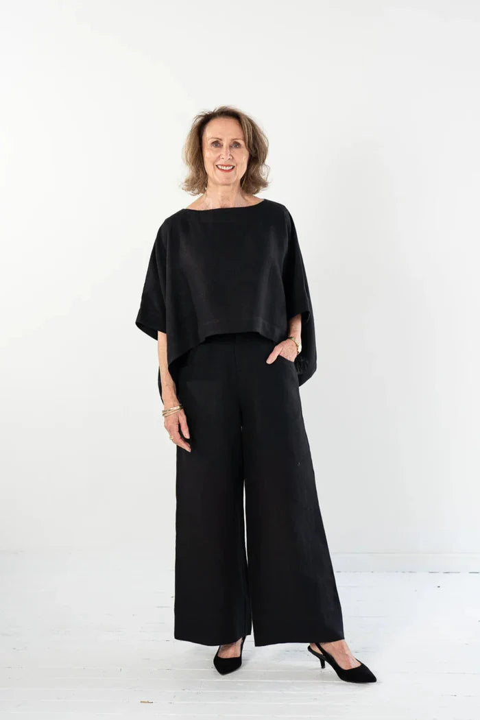 The Bowie Pant in Black Linen