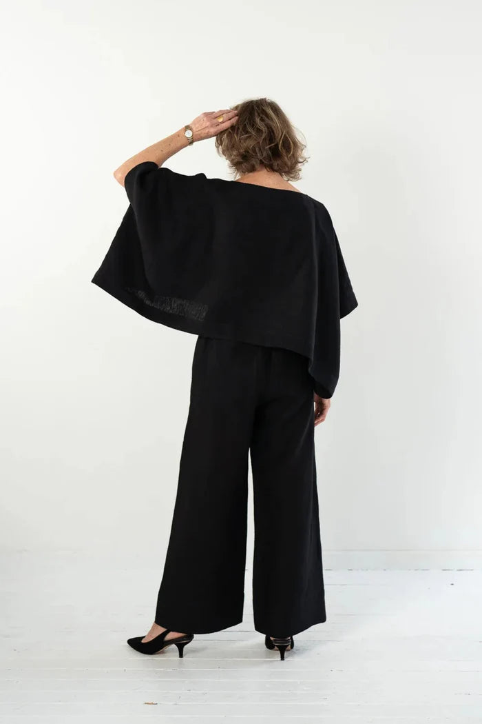 The Bowie Pant in Black Linen