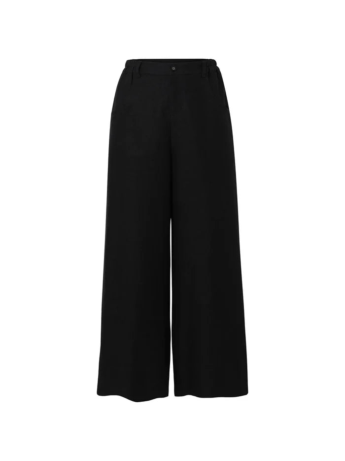 The Bowie Pant in Black Linen