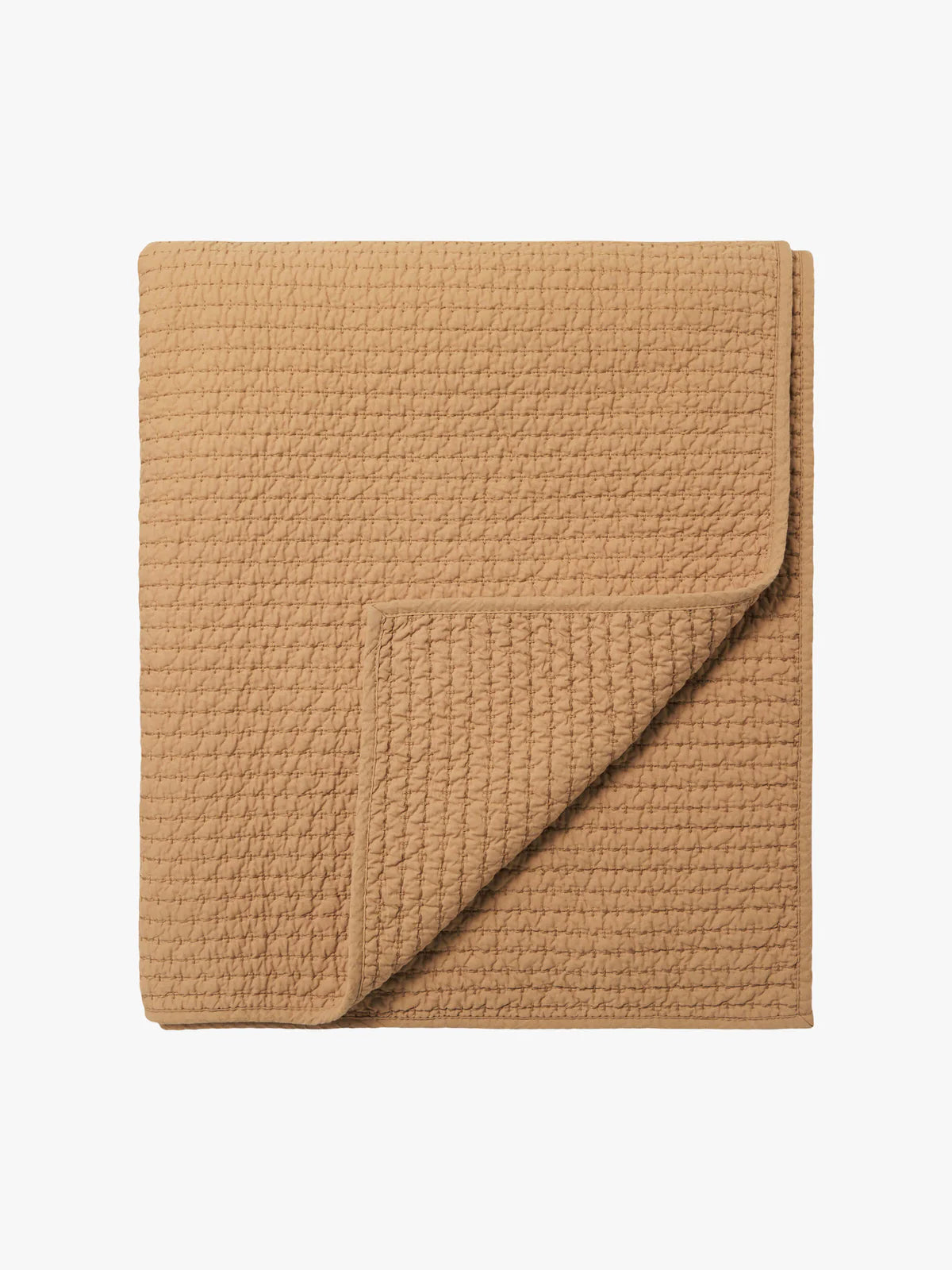 Pure Cotton Quilt Coverlet in Brûlée Caramel | double size