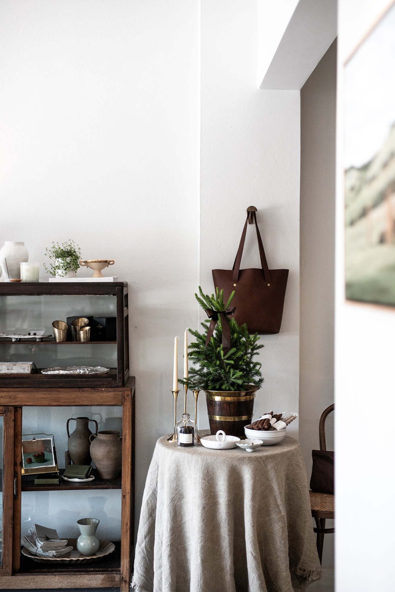 Antique Timber & Brass Bound Jardiniere