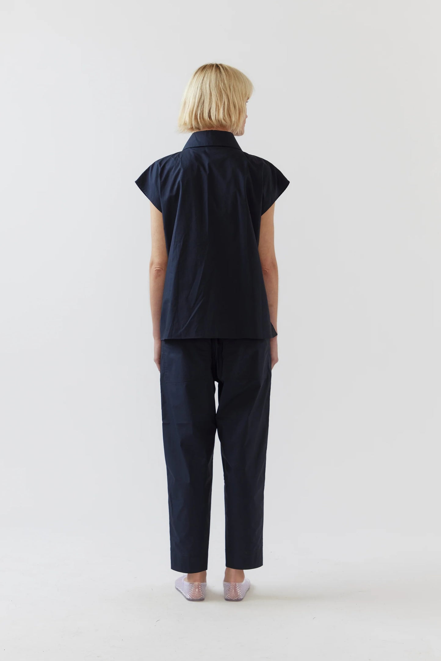 The Georgie Pant in Navy Poplin