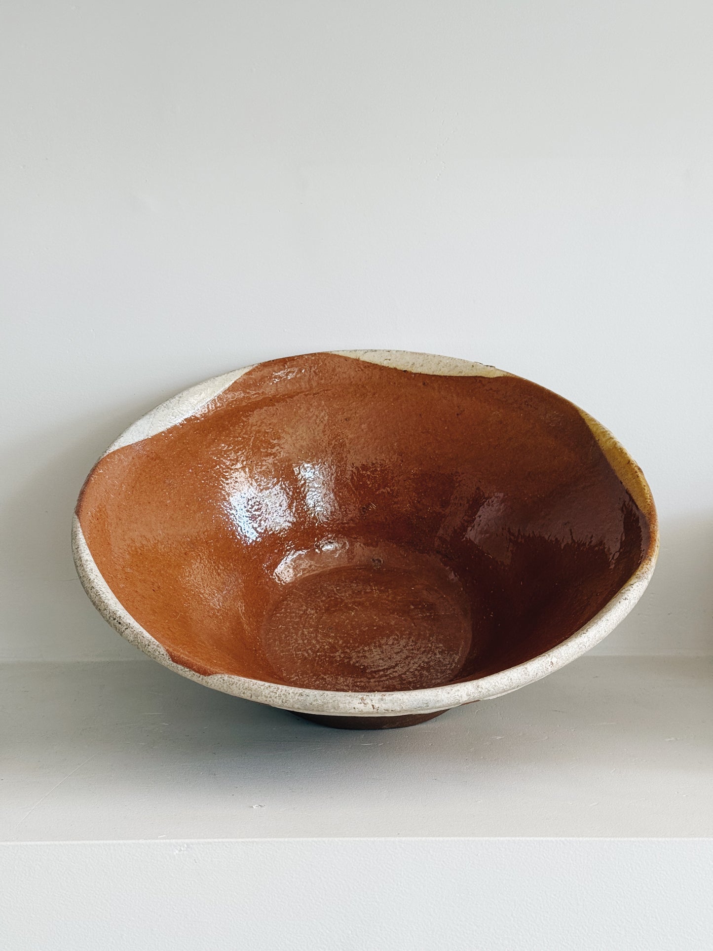 Antique European Wide Ceramic Bowl