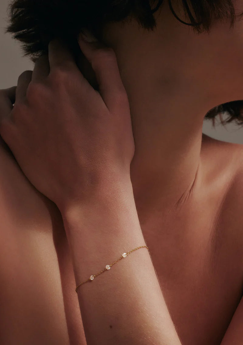 Floating Stone Bracelet | Gold