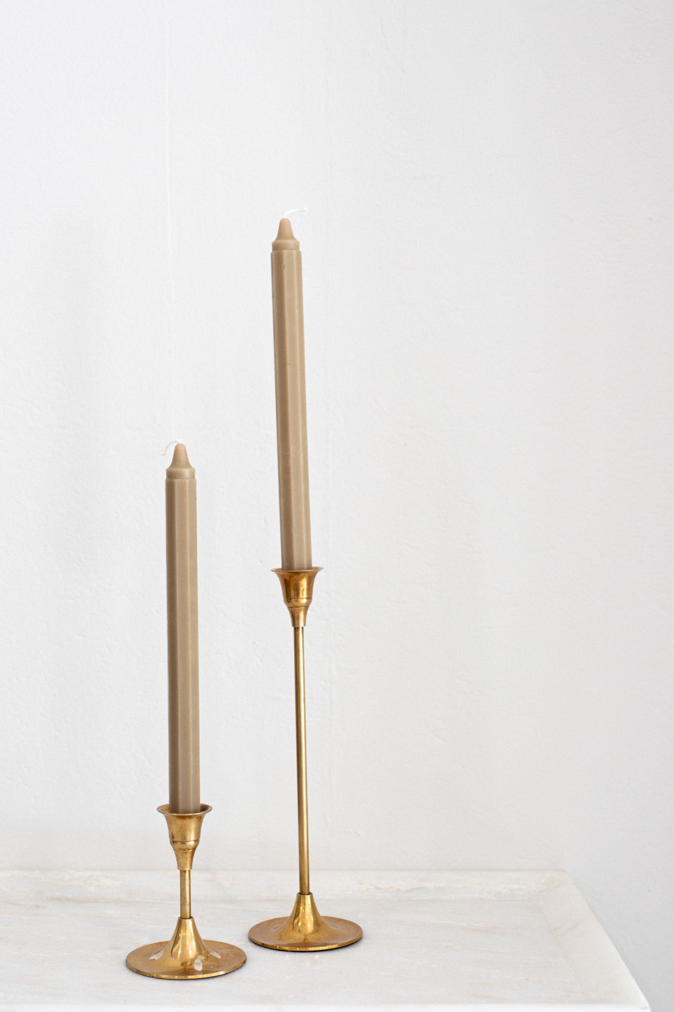 Beeswax Taper Pair of Octagon Candles in Eucalyptus